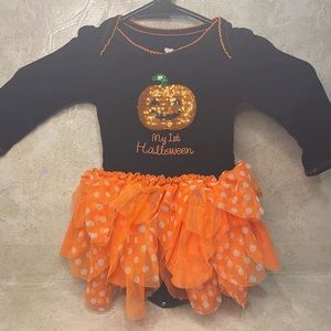 Halloween baby onesie pumpkin first holiday tutu dress
